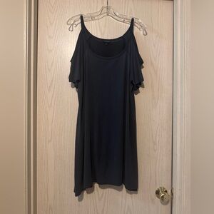 Lucky Brand Black Cold Shoulder Swing Dress size Large